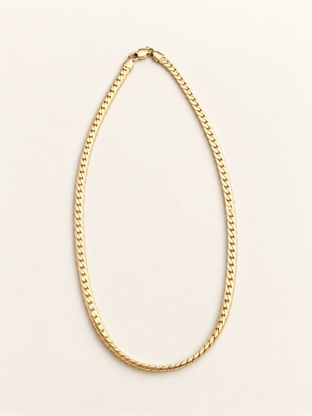 Classic Gold Curb Necklace for Women - Sleek Polished Chain